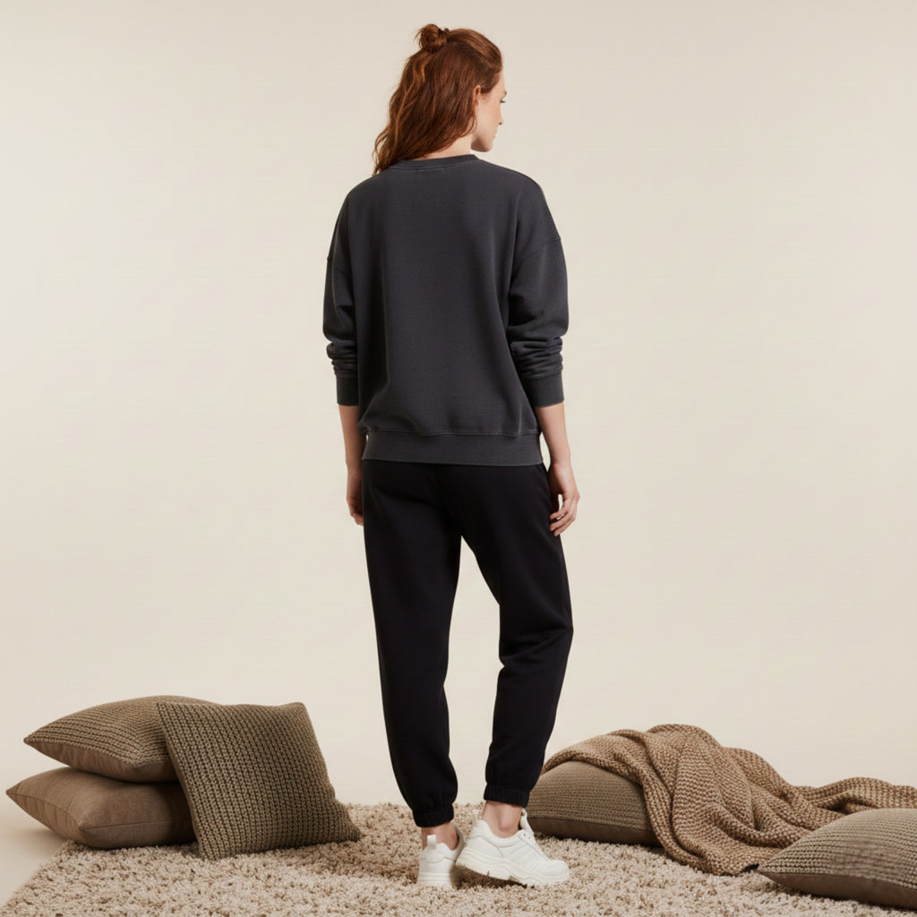 "California" Dark Grey Colour Women's Comfortable Co-Ord Set