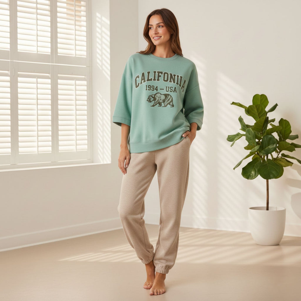 "California" Comfortable Oversized Comfortable Co-Ord Set