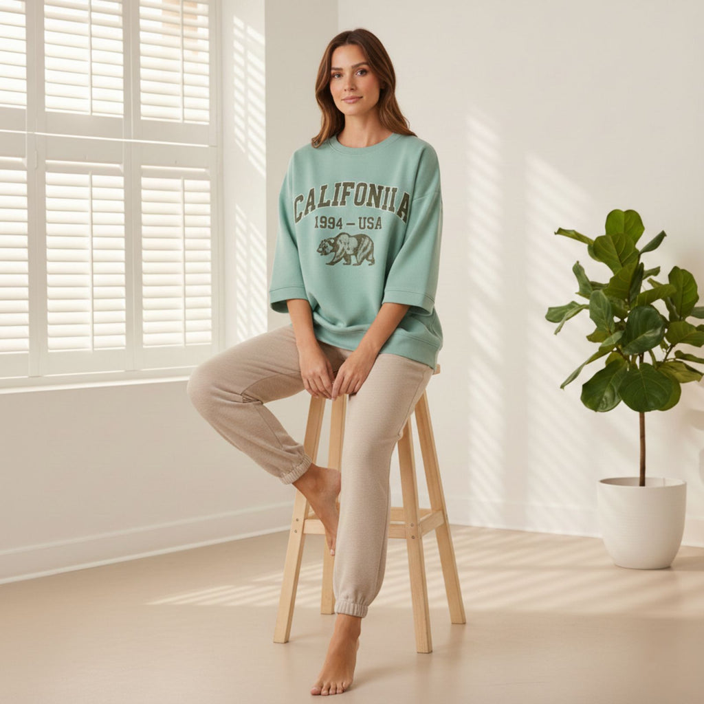 "California" Comfortable Oversized Comfortable Co-Ord Set