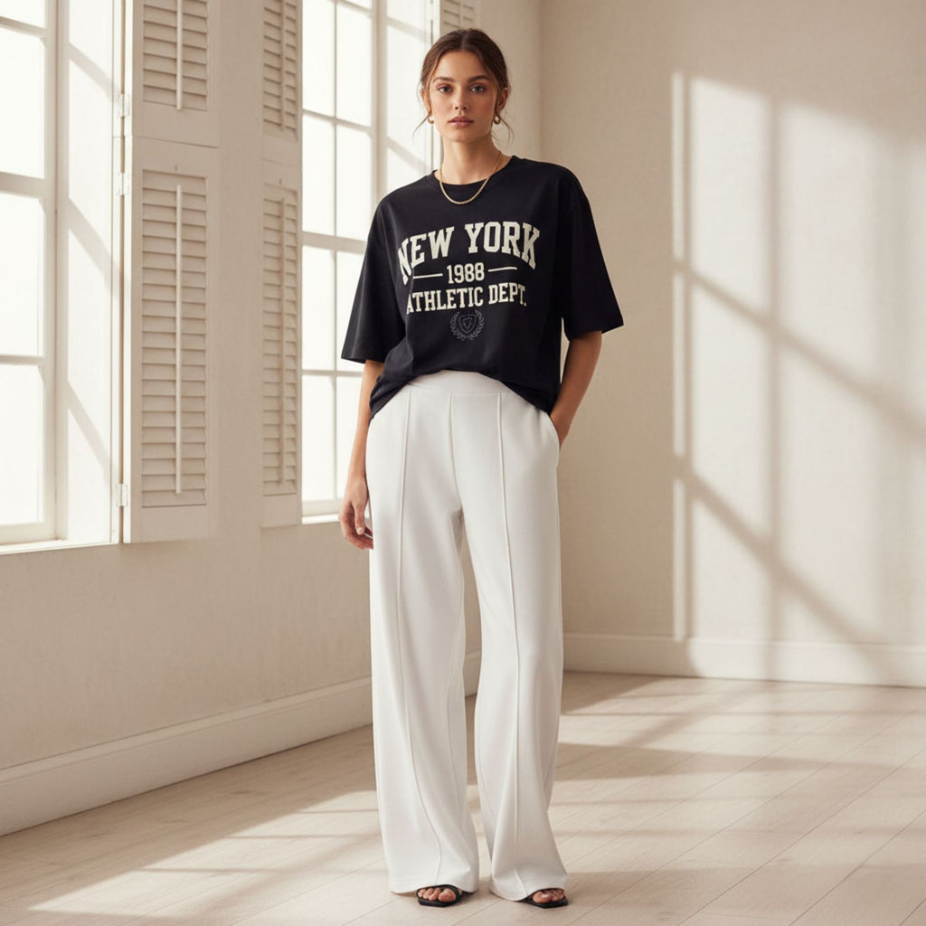 'NEW YORK'  Multicolour Women's Comfortable Co-Ord Set