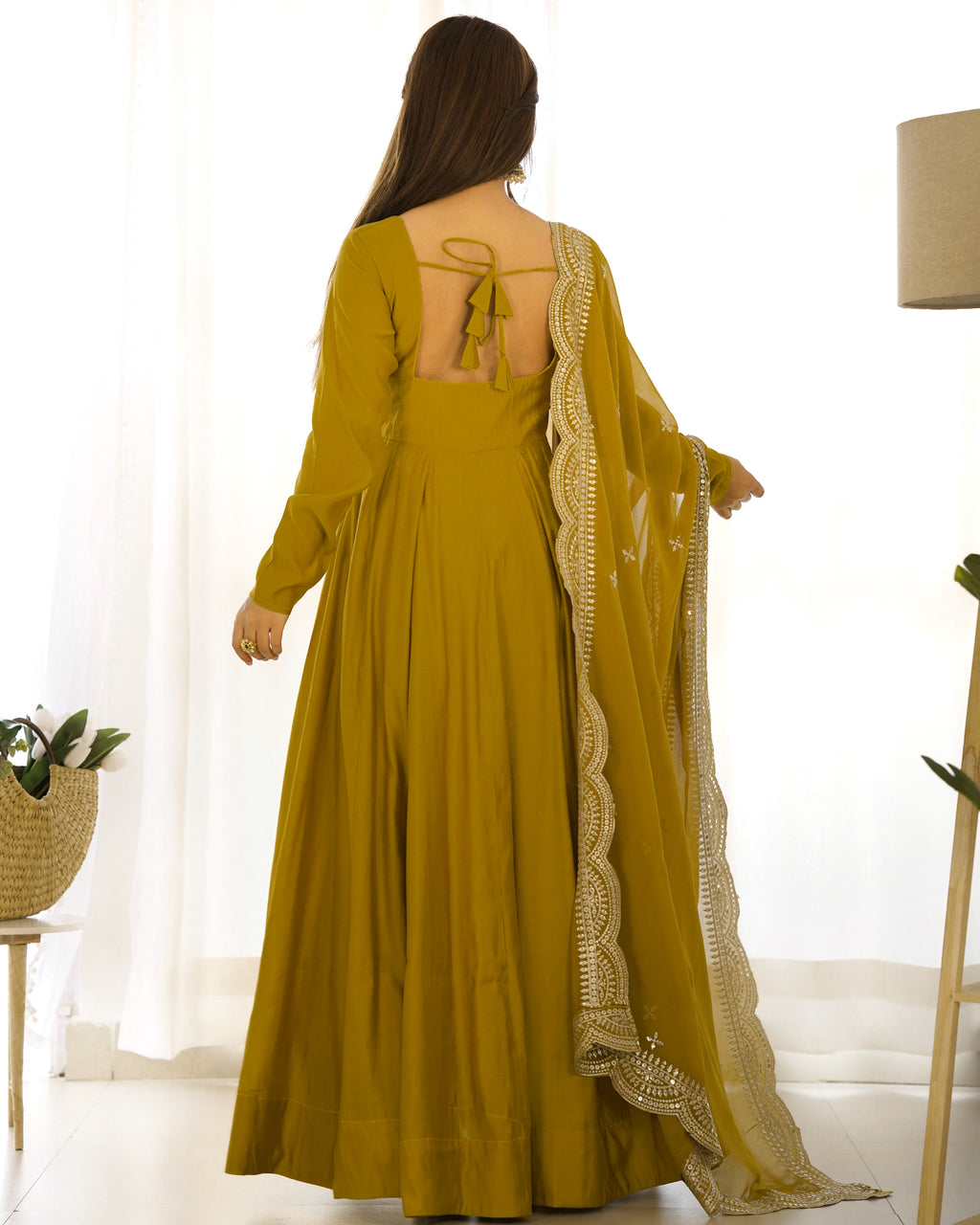 Premium Chinon Silk Embroidered Kurta Sharara Set with Dupatta