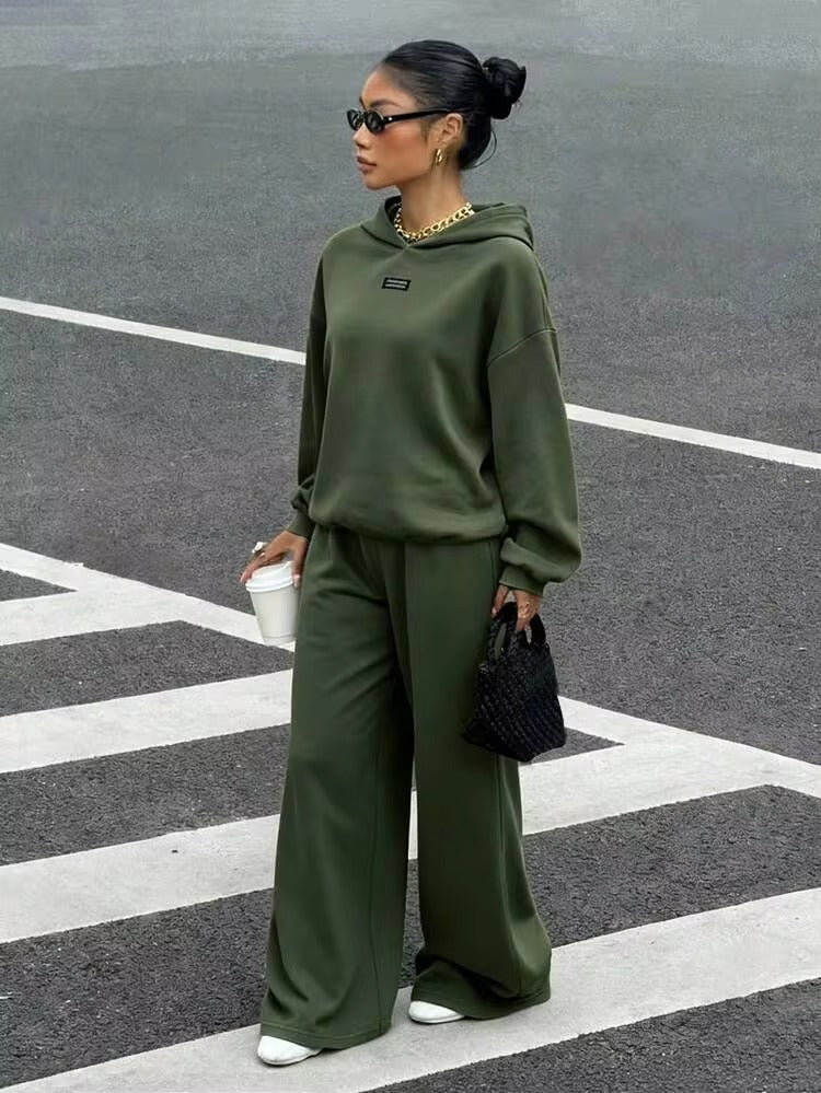 Women’s Premium Olive Green Relaxed Fit Hoodie Co-ord Set