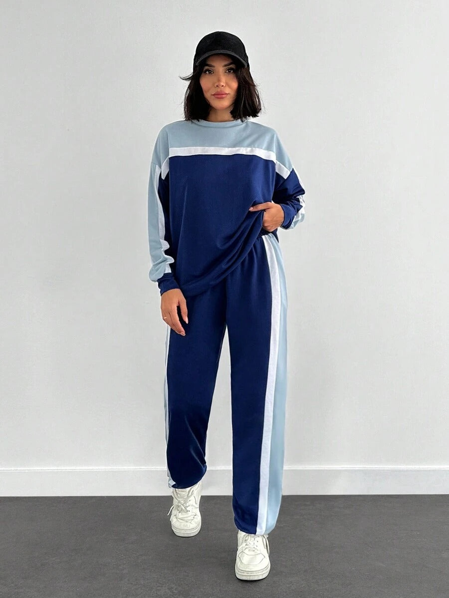 Two-Tone Jogger & Sweatshirt Co-Ord Set for Women