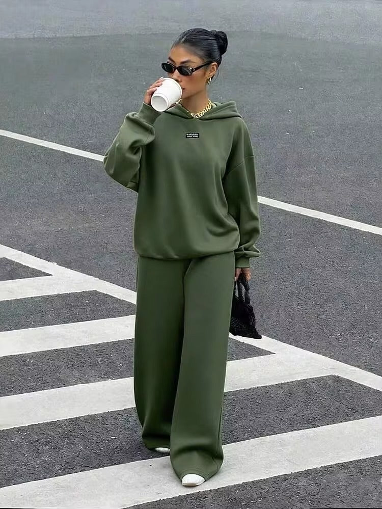 Women’s Premium Olive Green Relaxed Fit Hoodie Co-ord Set