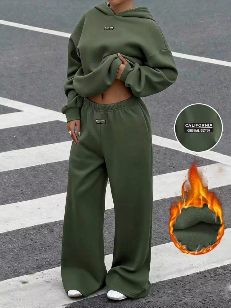 Women’s Premium Olive Green Relaxed Fit Hoodie Co-ord Set
