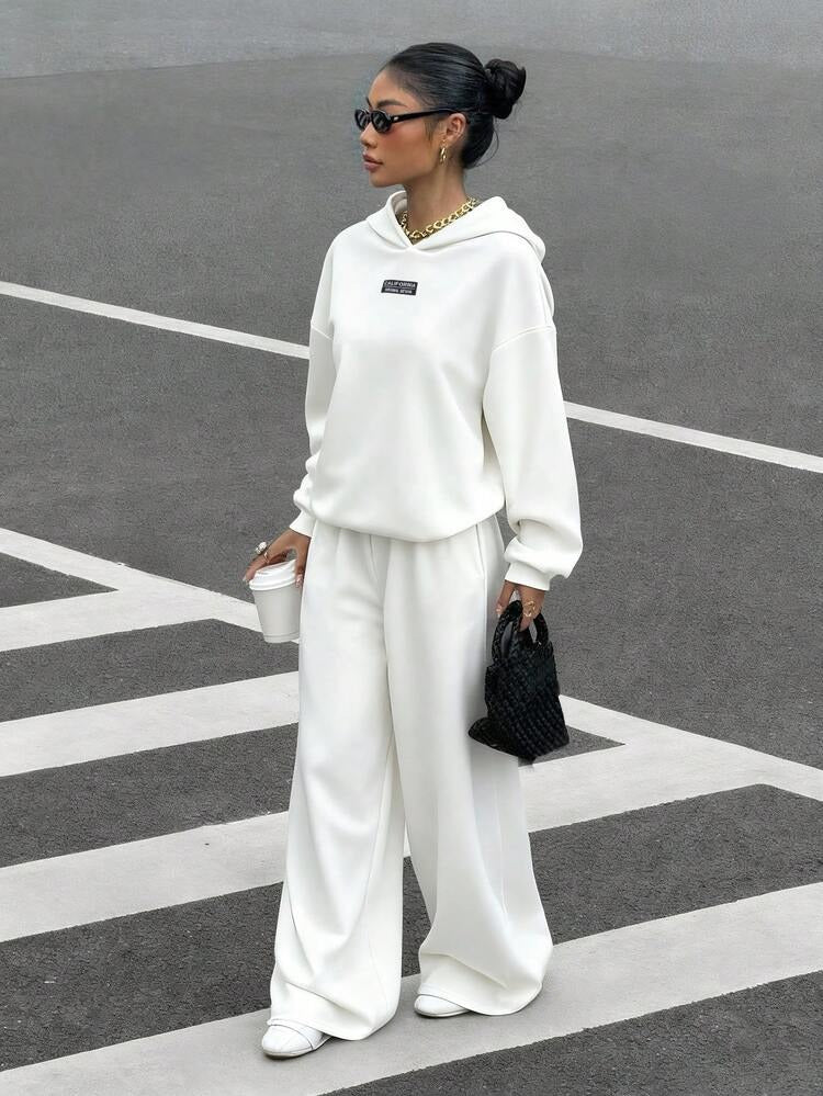 Women’s Premium White Relaxed Fit Hoodie Co-ord Set