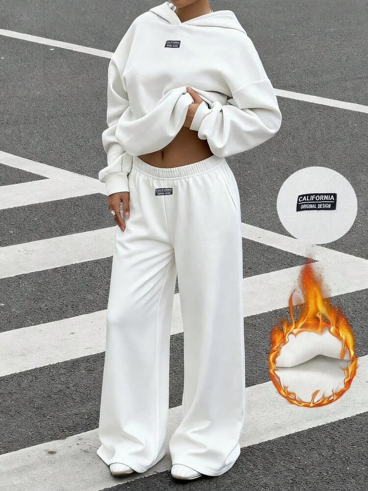 Women’s Premium White Relaxed Fit Hoodie Co-ord Set
