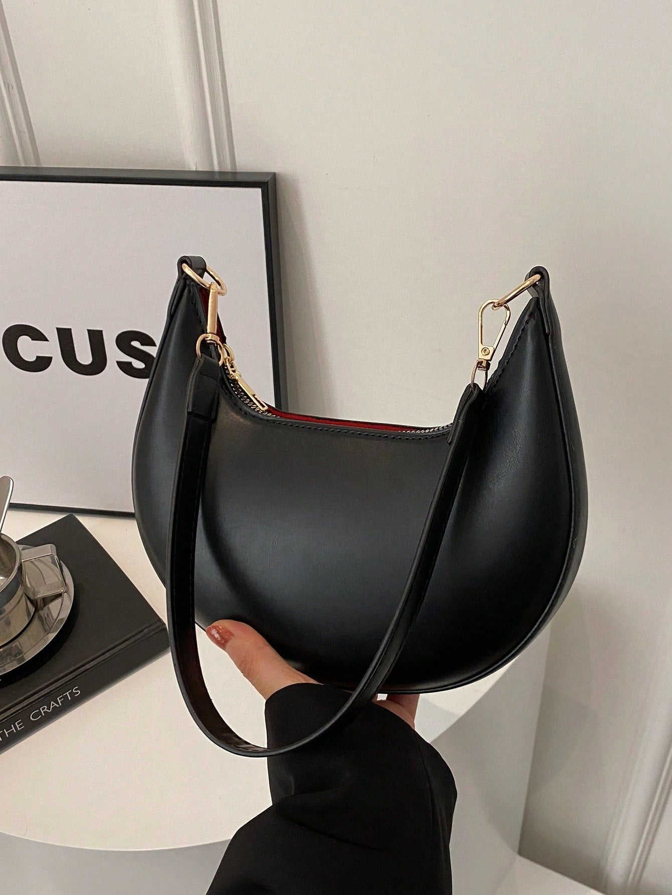 Crescent-Shaped Women's Shoulder Bag