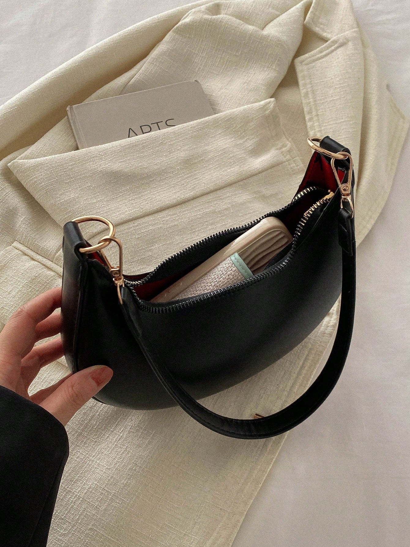 Crescent-Shaped Women's Shoulder Bag