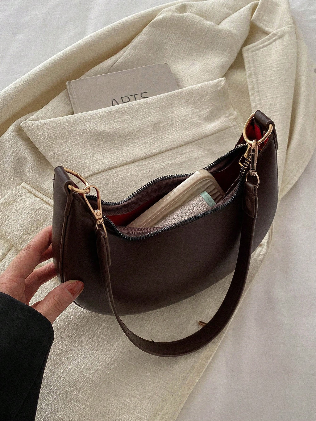 Crescent-Shaped Women's Shoulder Bag