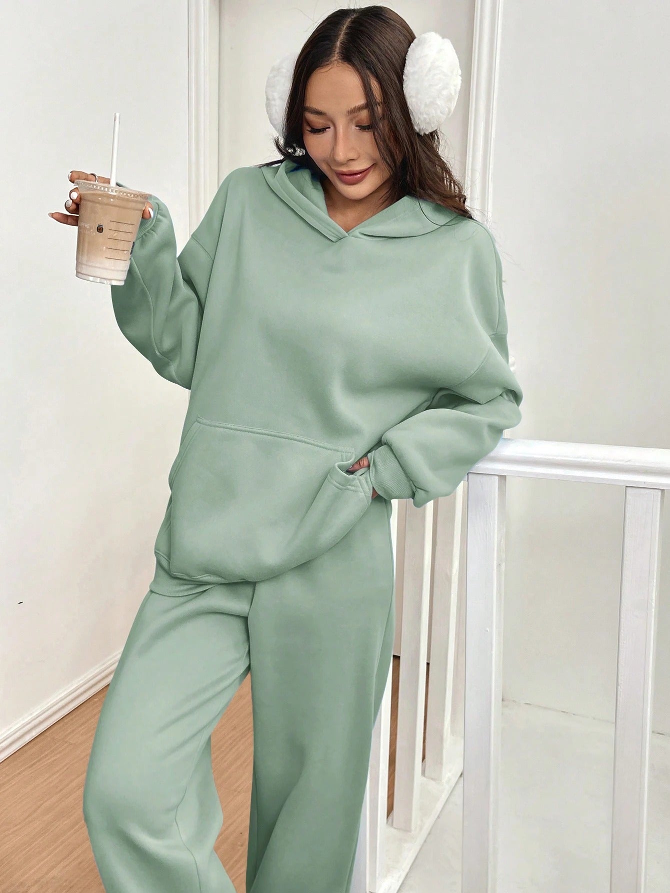 ARENIVA - Mint Green Colour Women's Comfortable Co-Ord Set
