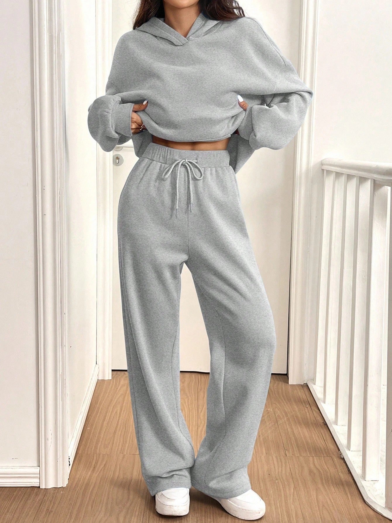 ARENIVA - Light Grey Colour Women's Comfortable Co-Ord Set