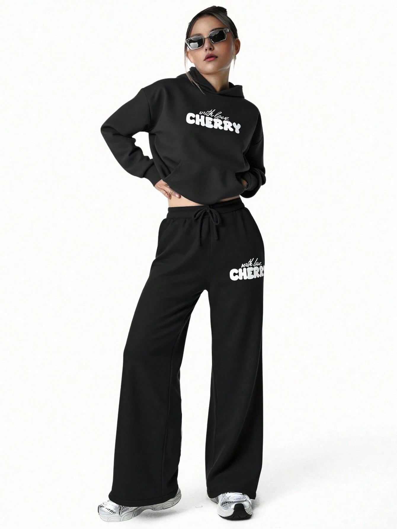 Black Colour Women's Comfortable Co-Ord Set with Graphic Print