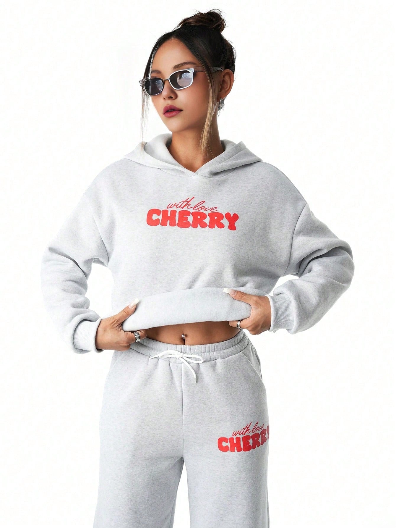 Grey Colour Women's Comfortable Co-Ord Set with Graphic Print
