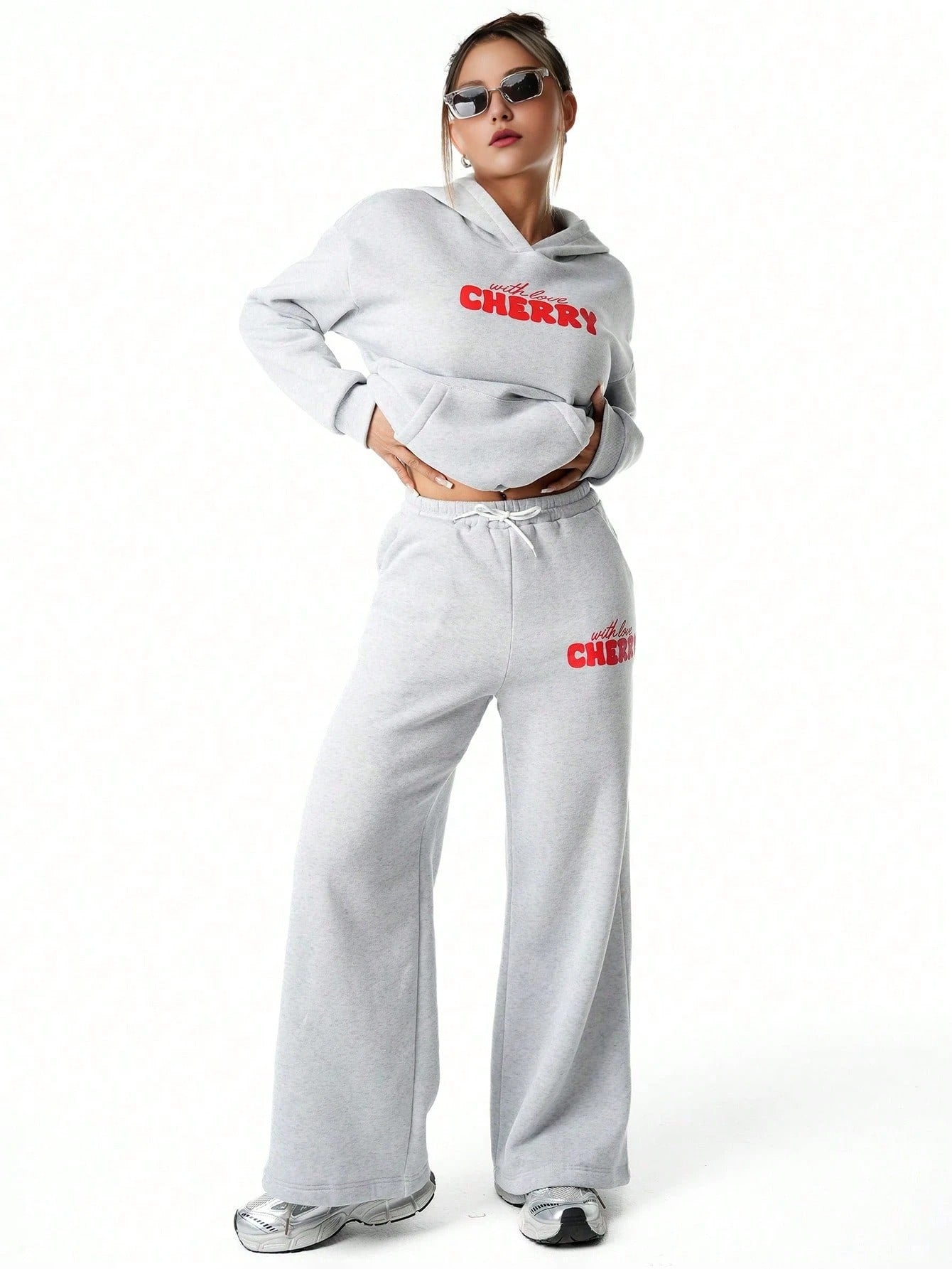Grey Colour Women's Comfortable Co-Ord Set with Graphic Print