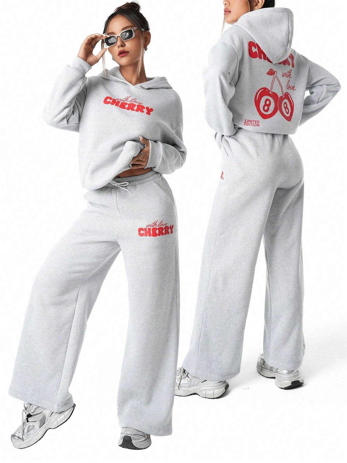 Grey Colour Women's Comfortable Co-Ord Set with Graphic Print