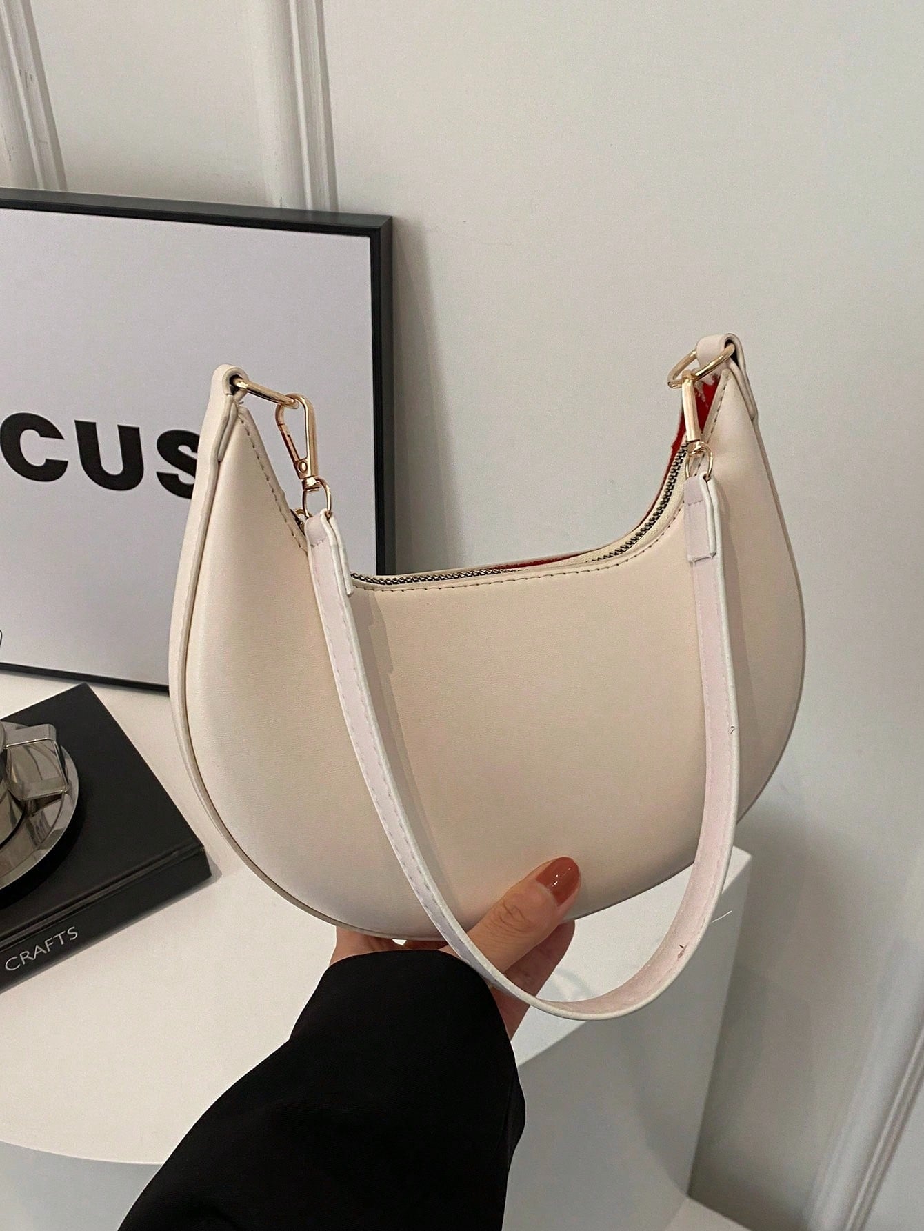 Crescent-Shaped Women's Shoulder Bag