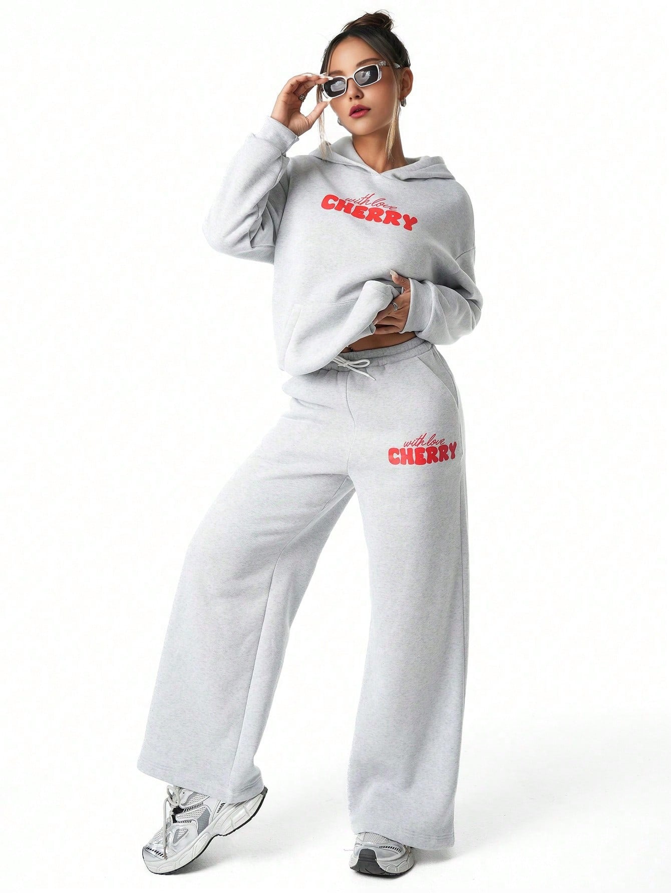 Grey Colour Women's Comfortable Co-Ord Set with Graphic Print