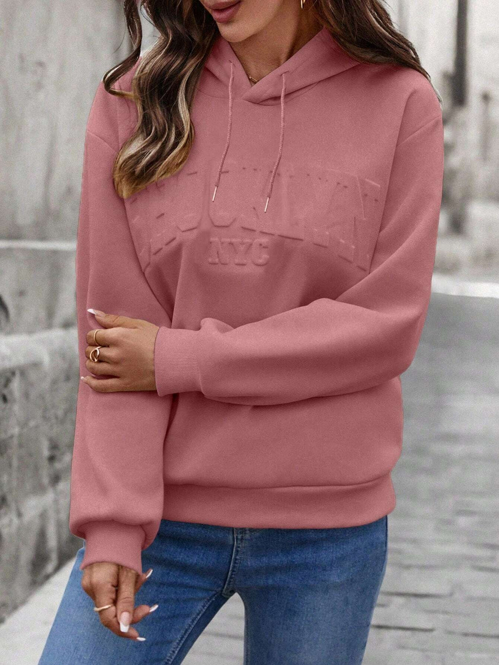 ARENIVA - Peach Colour Trendy Heavy Hoodie with Drawstring