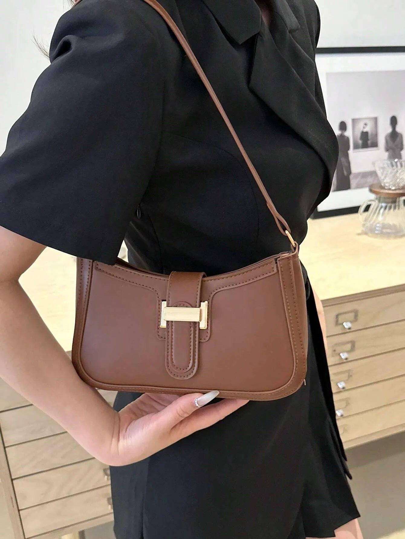 Crescent-Shaped Underarm Shoulder Bag For Women