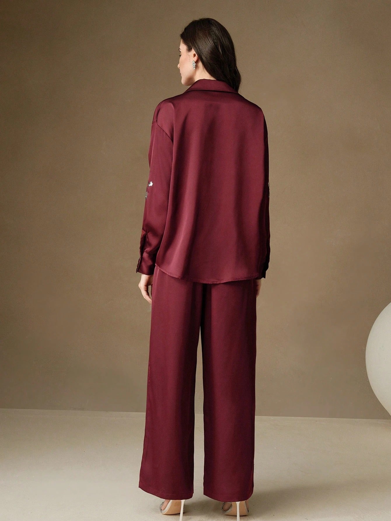 ClassI Wine Red Colour Comfortable Women's Co-Ord Set with Floral Print