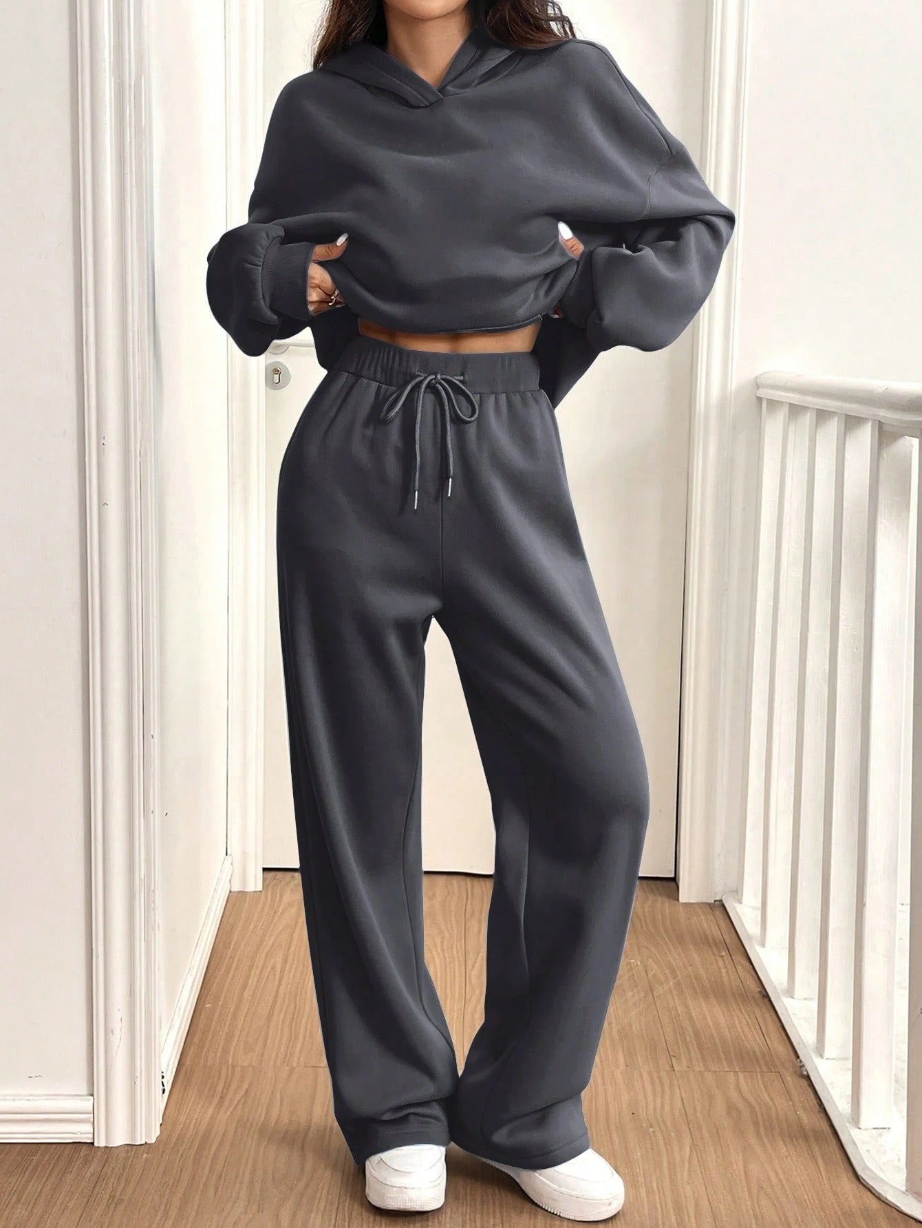 ARENIVA - Dark Grey Pink Colour Women's Comfortable Co-Ord Set
