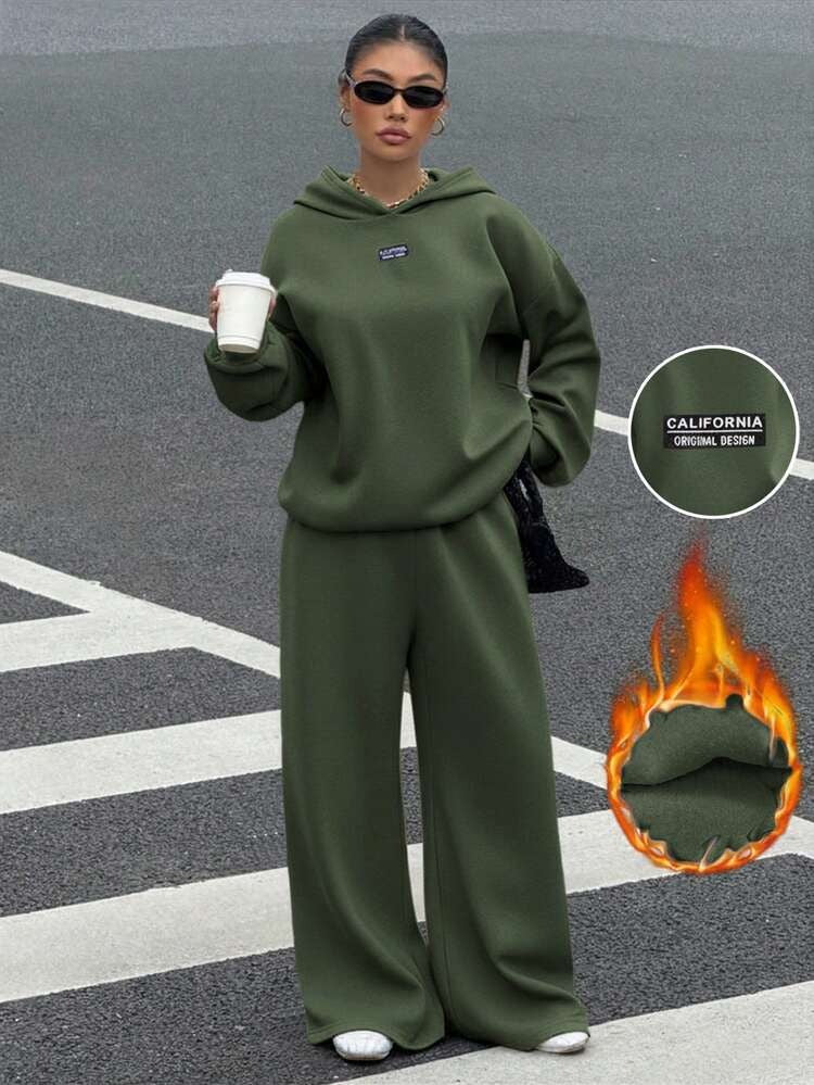 Women’s Premium Olive Green Relaxed Fit Hoodie Co-ord Set