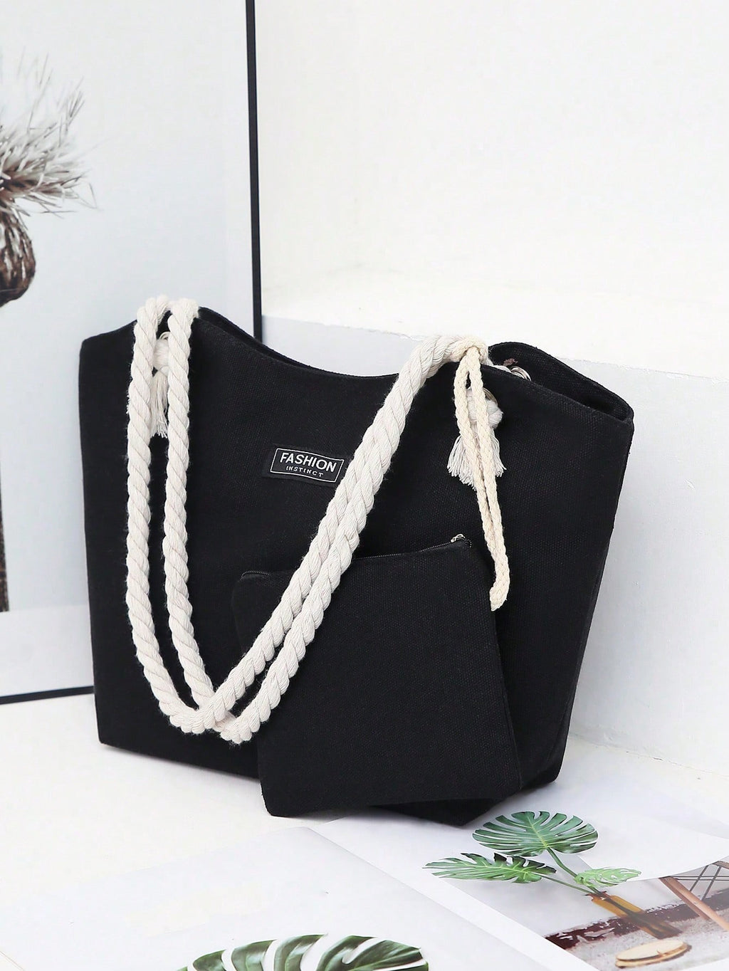 ARENIVA - Rope Handle Tote & Pouch Set