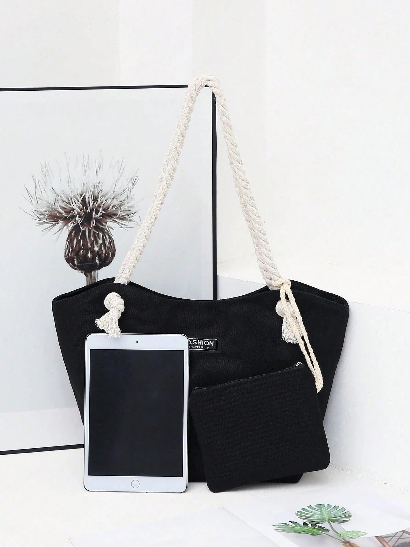 ARENIVA - Rope Handle Tote & Pouch Set