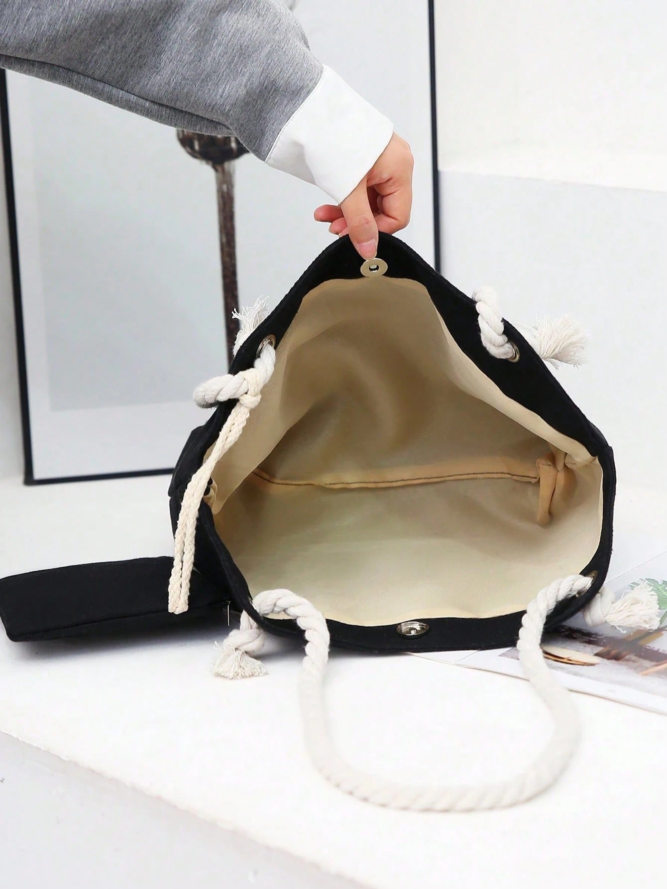 ARENIVA - Rope Handle Tote & Pouch Set