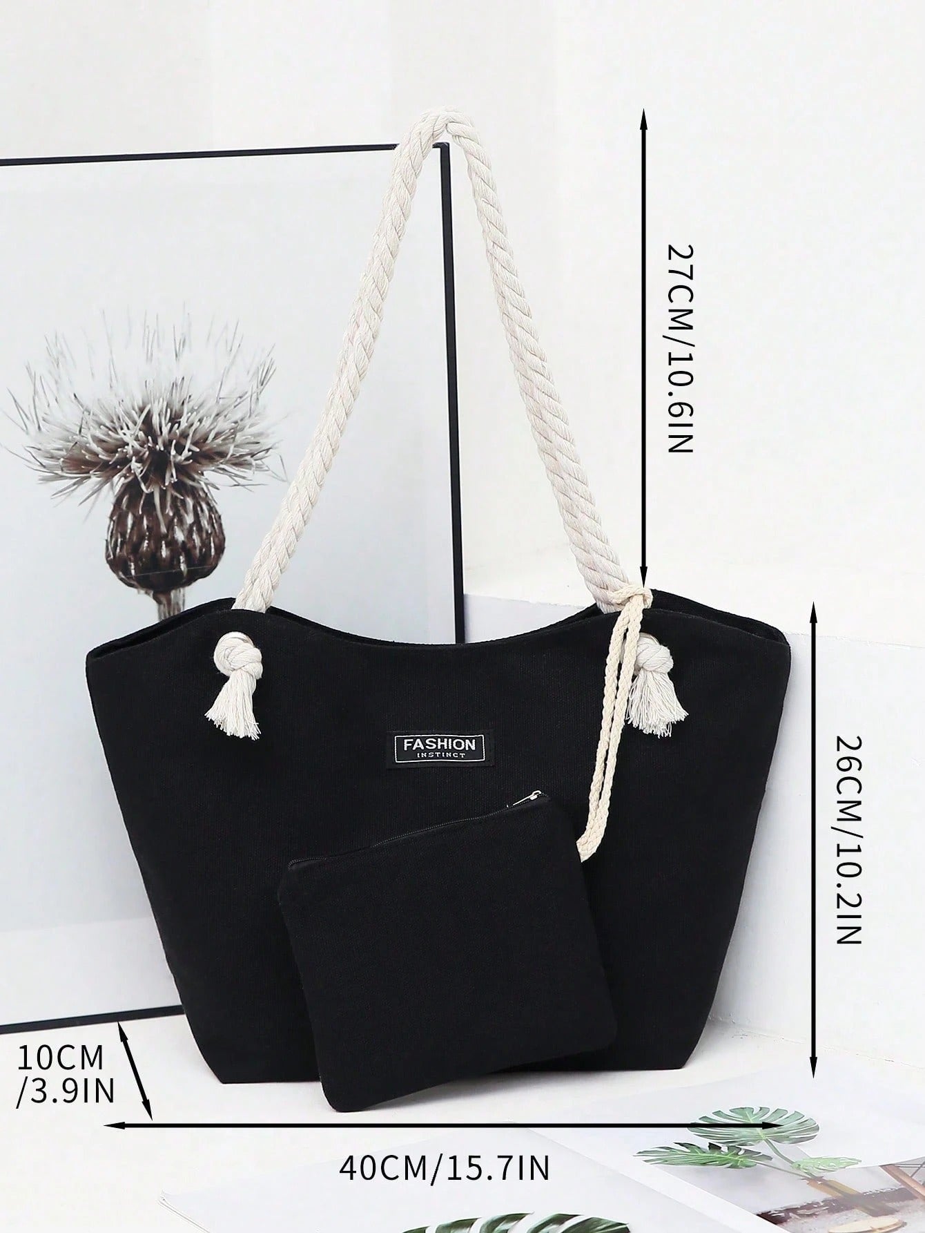 ARENIVA - Rope Handle Tote & Pouch Set