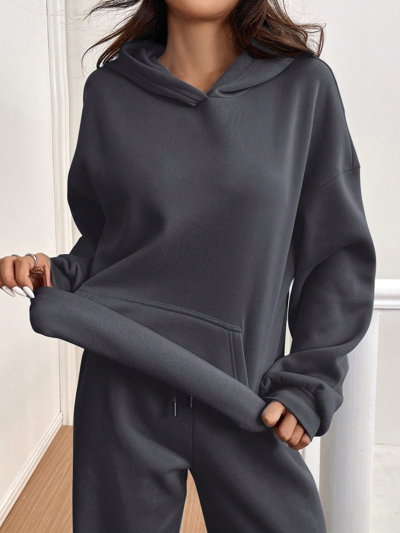 ARENIVA - Dark Grey Pink Colour Women's Comfortable Co-Ord Set