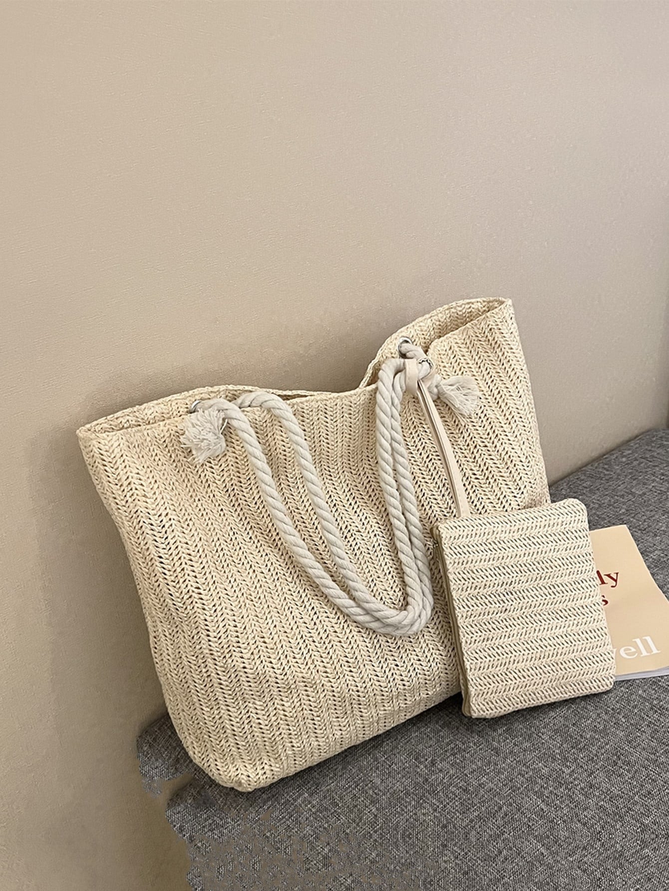 ARENIVA - Rope Handle Tote & Pouch Set