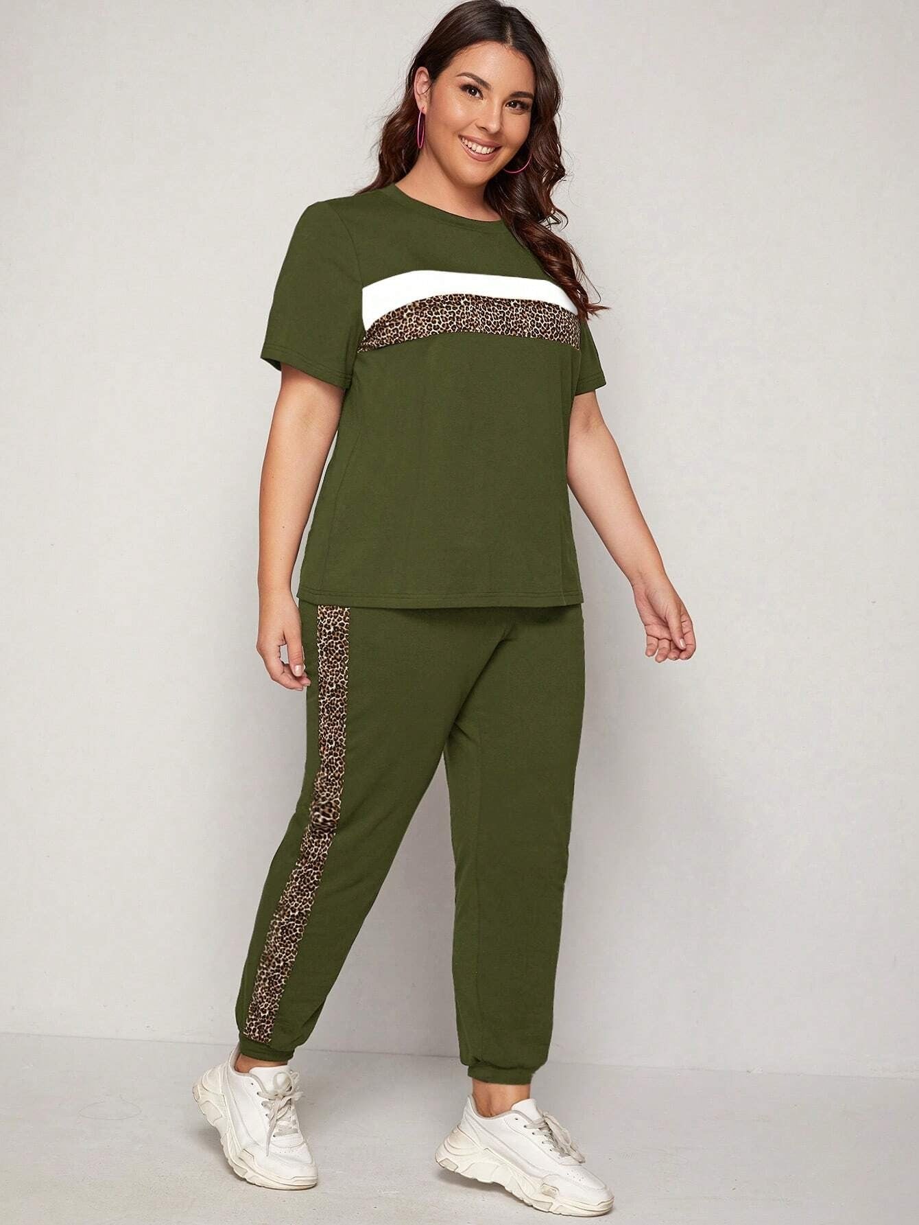 Women's Oversized Leapord Print Women's Co-ord Set