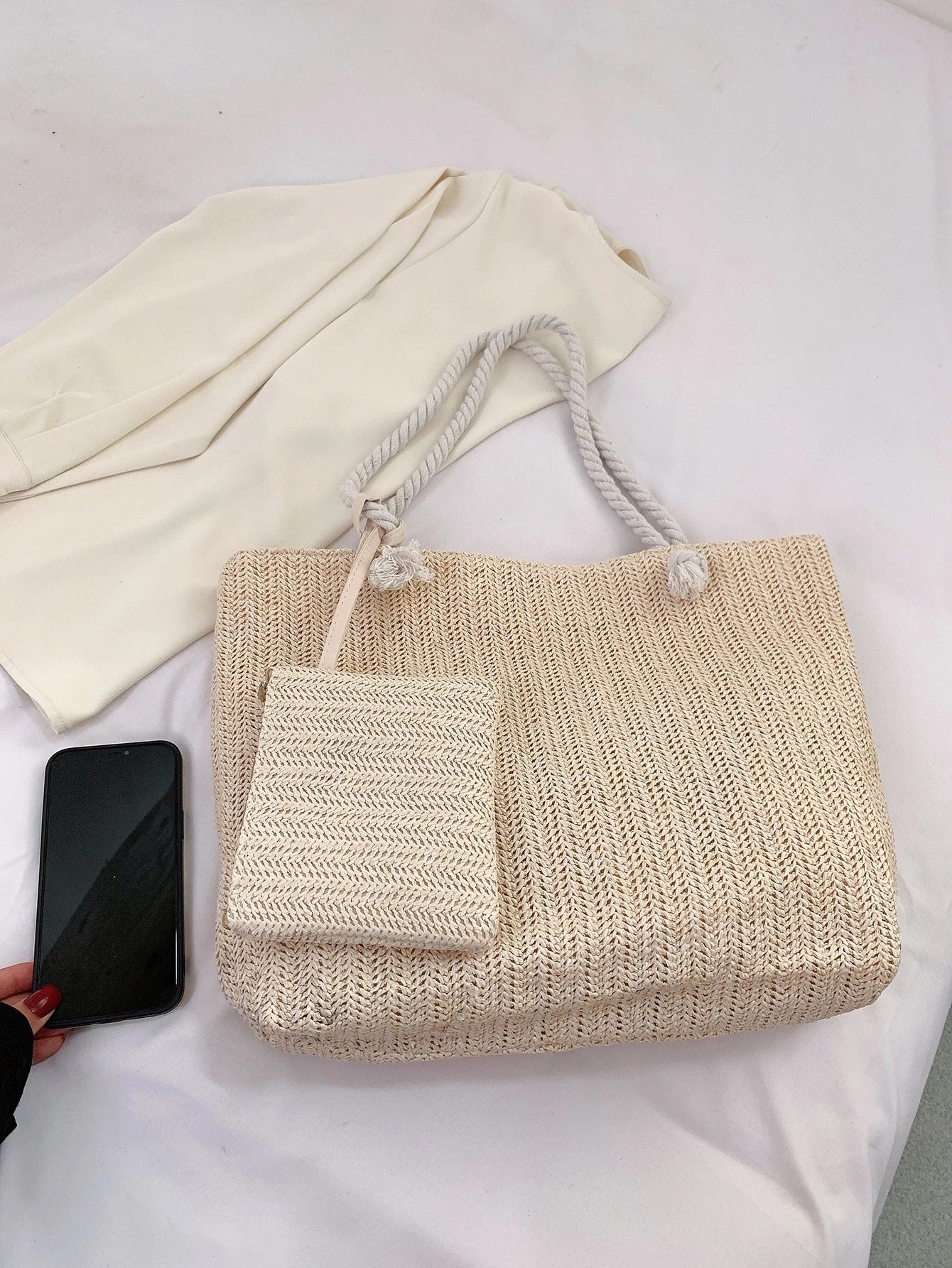 ARENIVA - Rope Handle Tote & Pouch Set