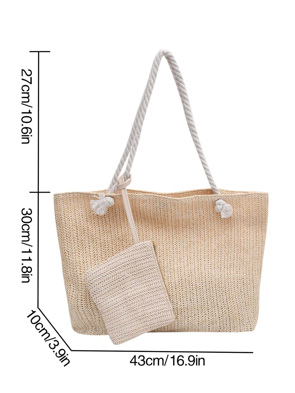 ARENIVA - Rope Handle Tote & Pouch Set