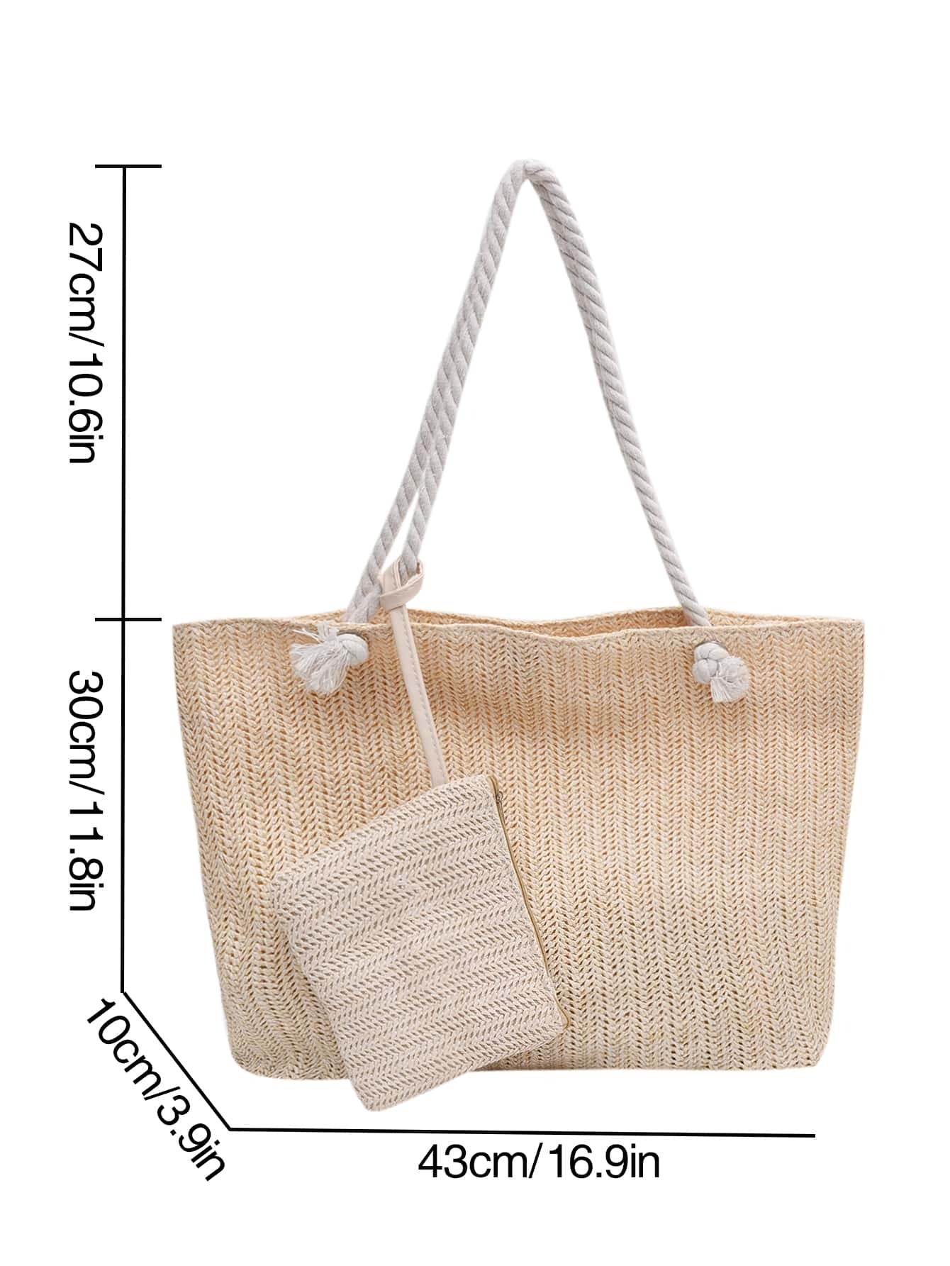 ARENIVA - Rope Handle Tote & Pouch Set