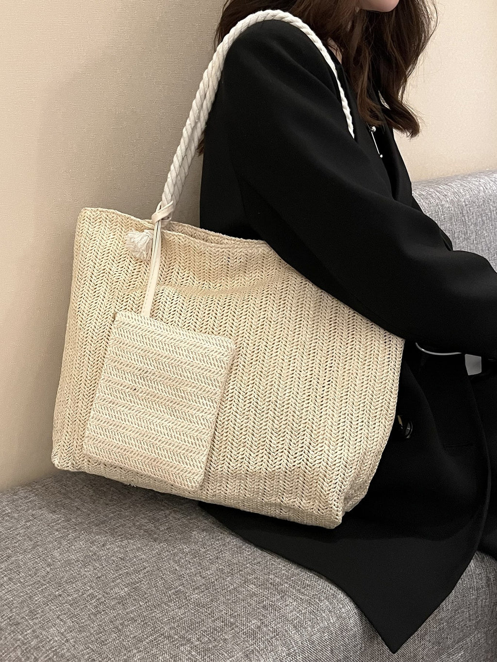 ARENIVA - Rope Handle Tote & Pouch Set
