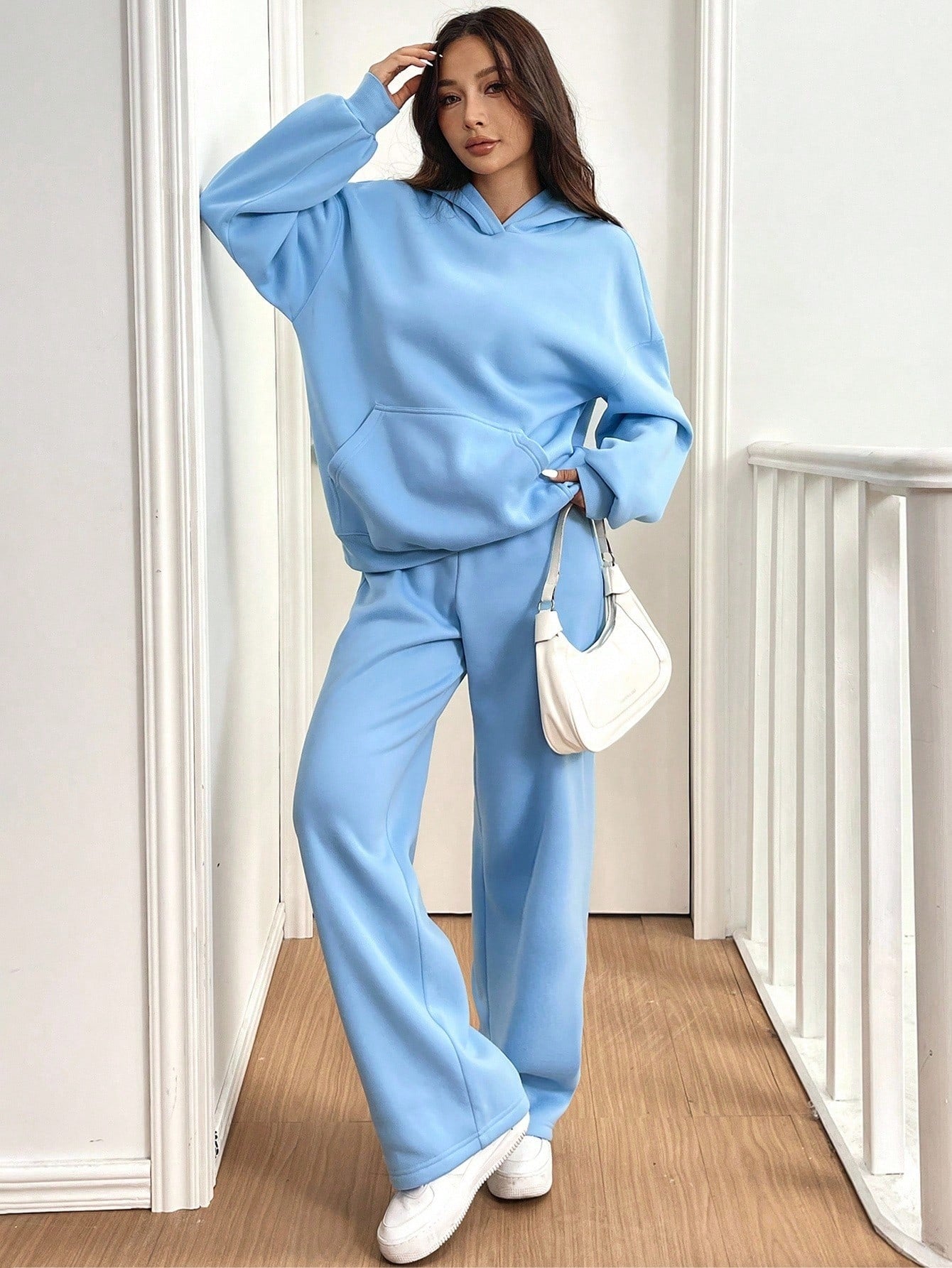 ARENIVA - Baby Blue Colour Women's Comfortable Co-Ord Set