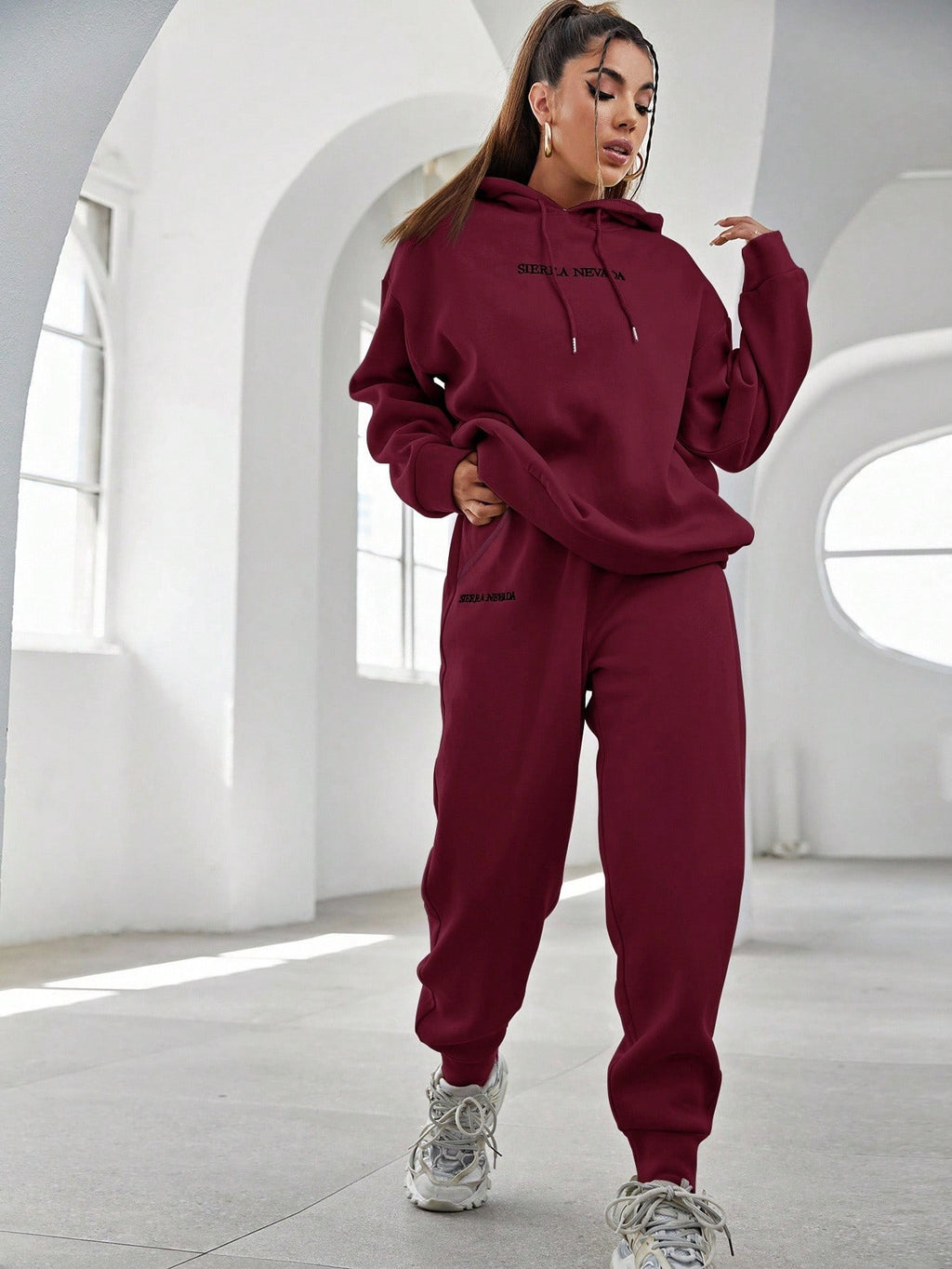 Women’s Maroon Hoodie & Jogger Co-Ord Set