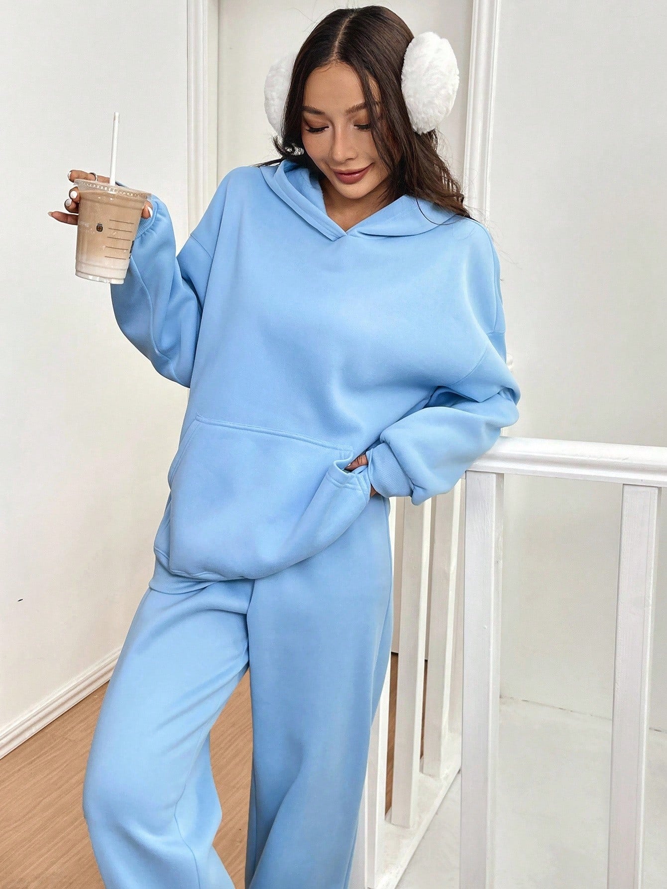 ARENIVA - Baby Blue Colour Women's Comfortable Co-Ord Set