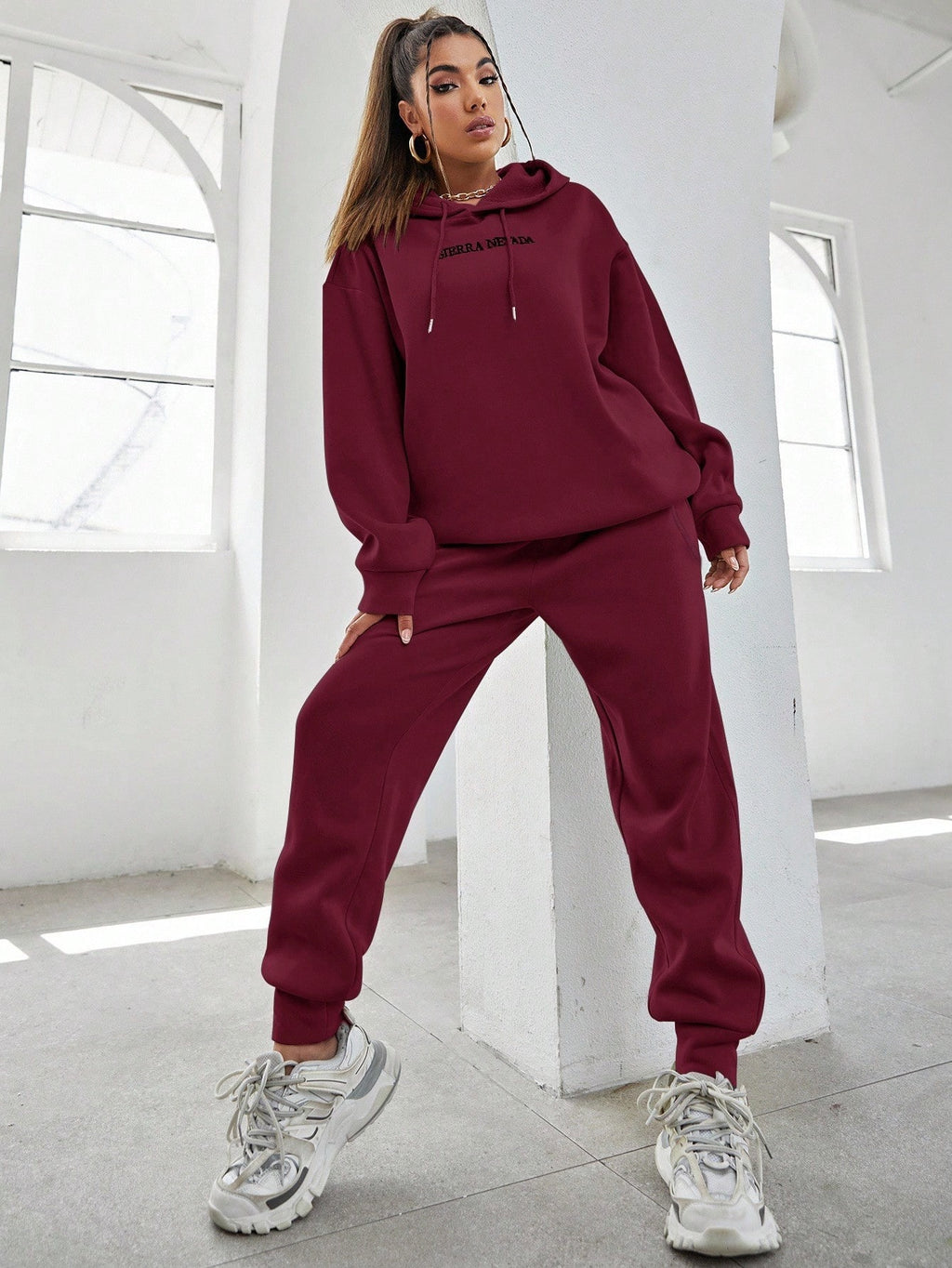 Women’s Maroon Hoodie & Jogger Co-Ord Set