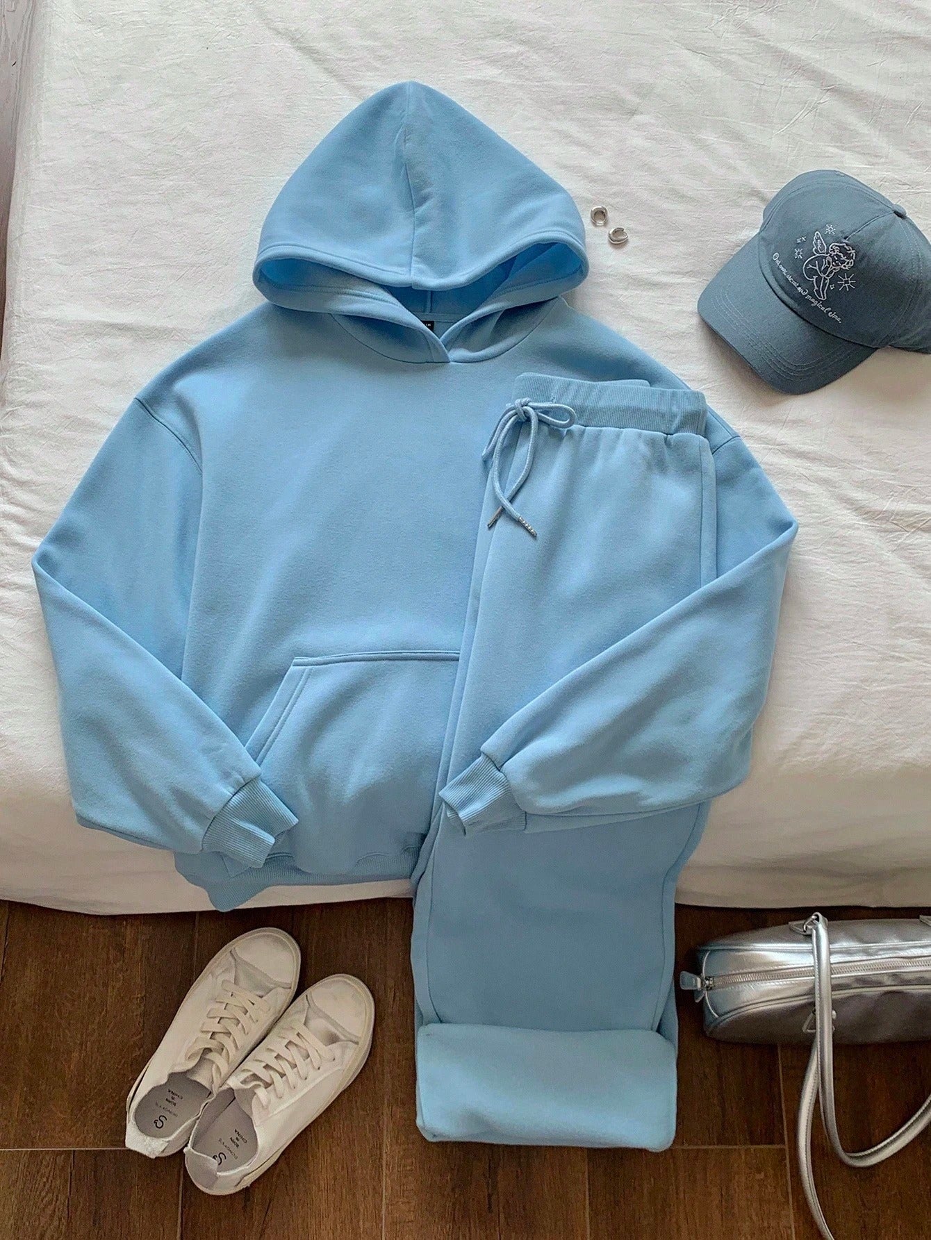 ARENIVA - Baby Blue Colour Women's Comfortable Co-Ord Set