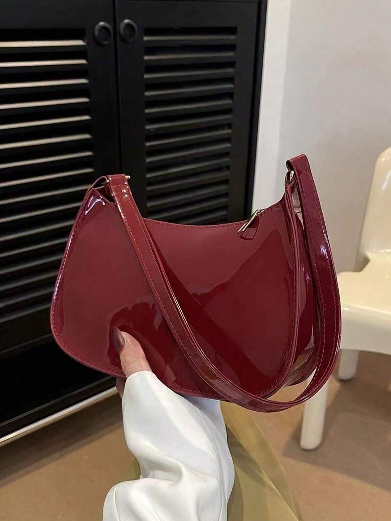Versatile Crescent-Shaped Shoulder Bag