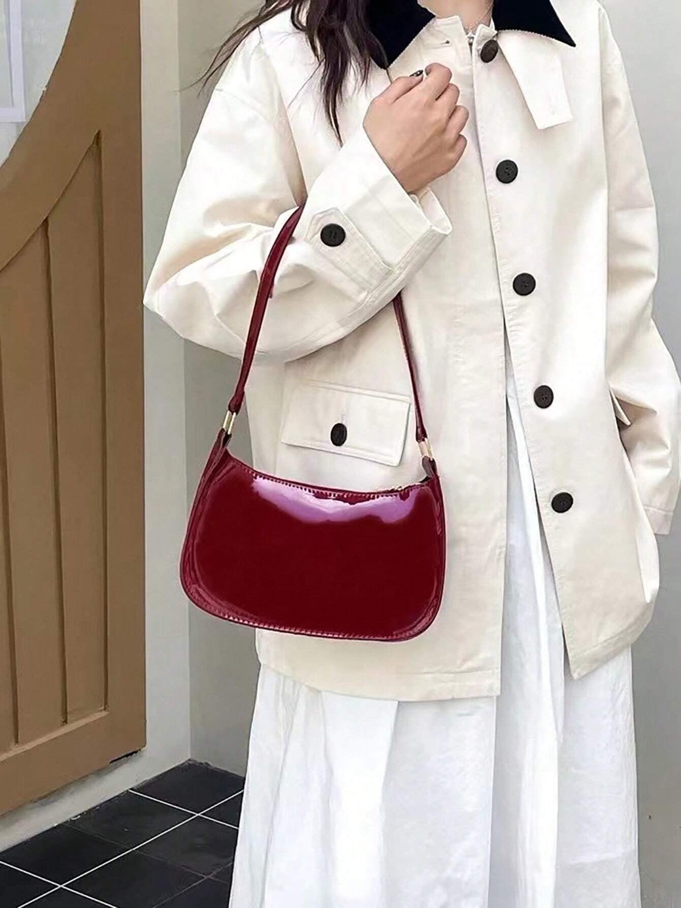 Versatile Crescent-Shaped Shoulder Bag