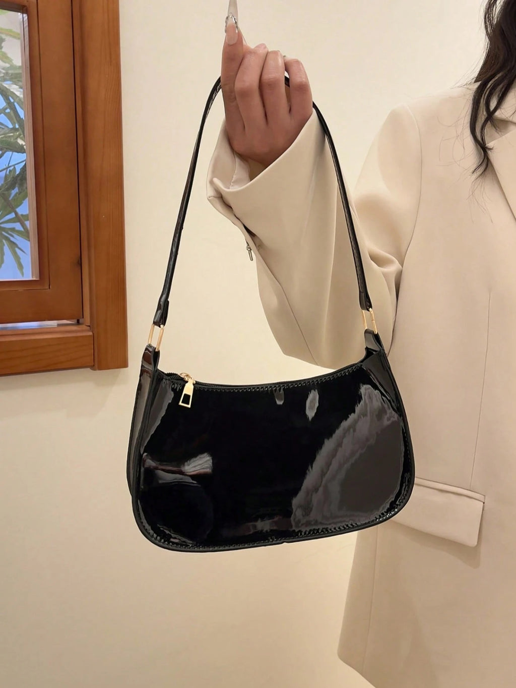 Versatile Crescent-Shaped Shoulder Bag