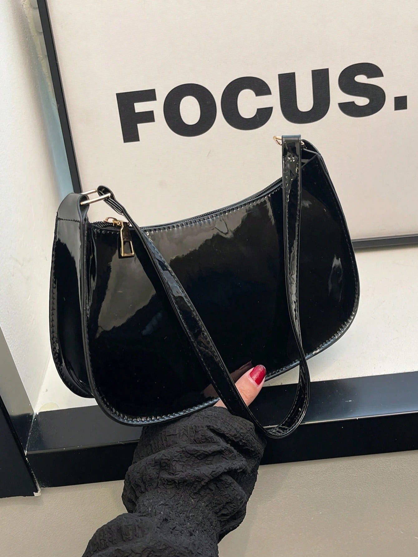 Versatile Crescent-Shaped Shoulder Bag