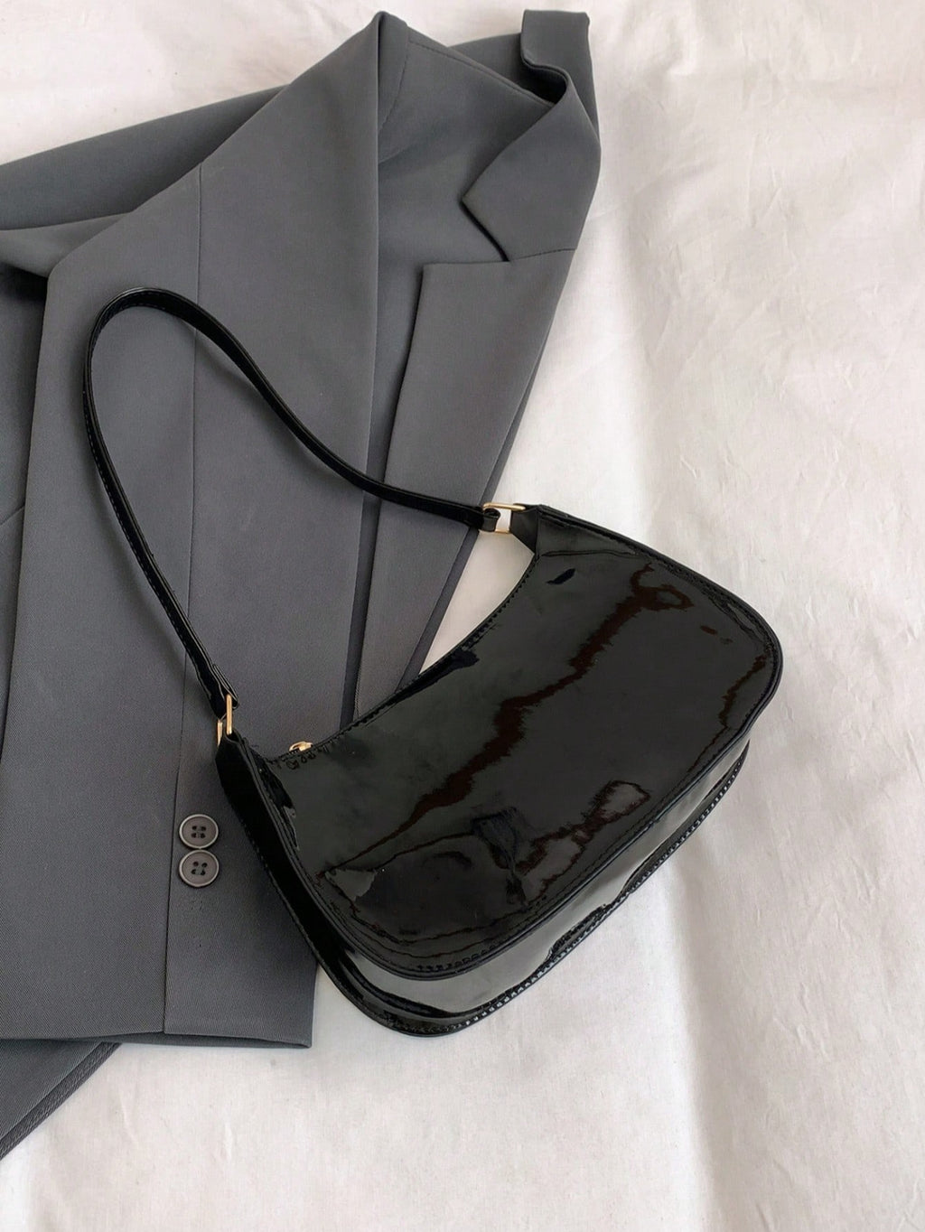 Versatile Crescent-Shaped Shoulder Bag