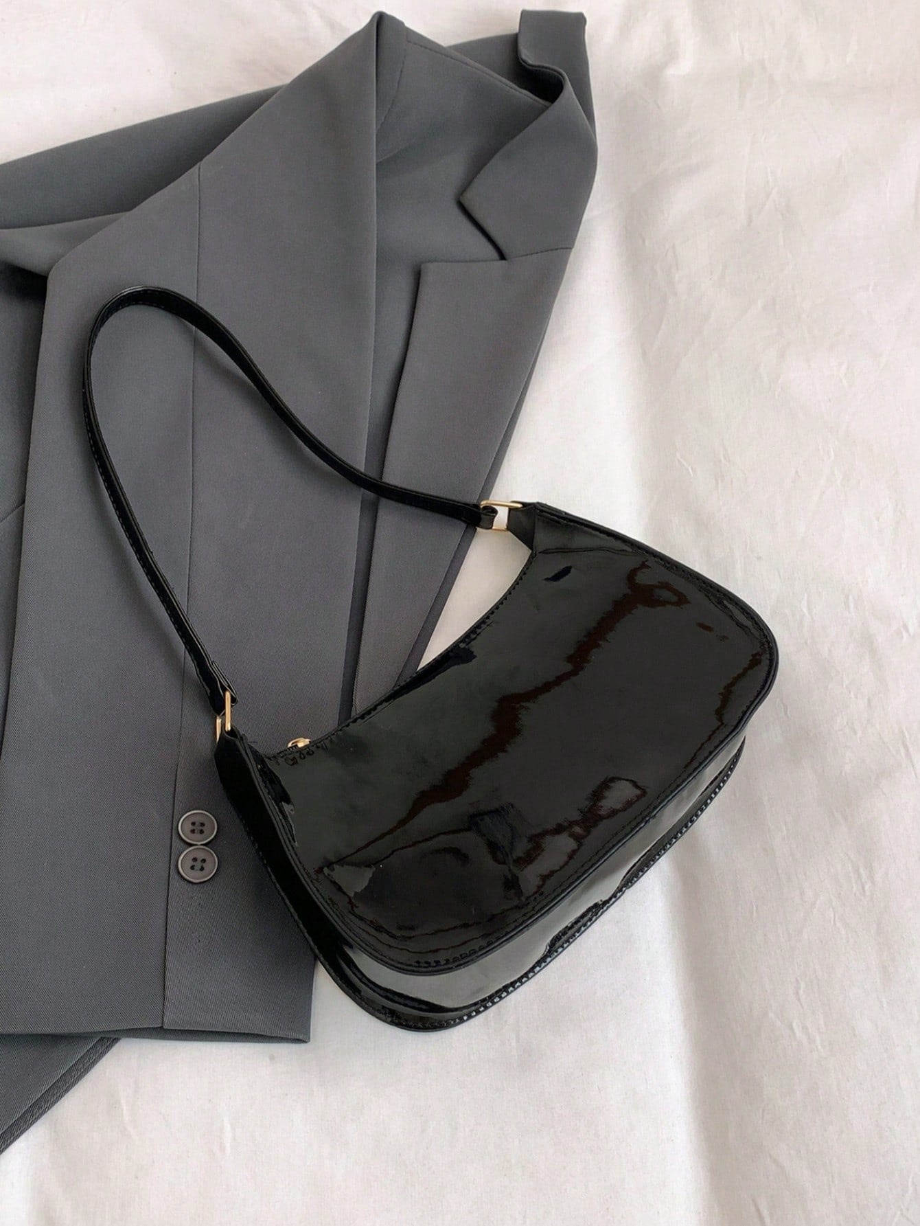 Versatile Crescent-Shaped Shoulder Bag