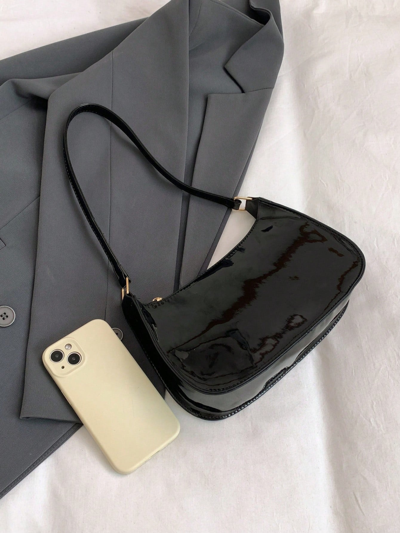 Versatile Crescent-Shaped Shoulder Bag